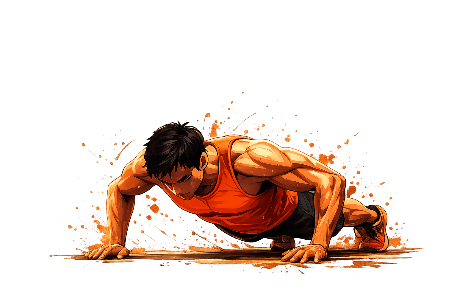 Illustration of a man doing a pushup